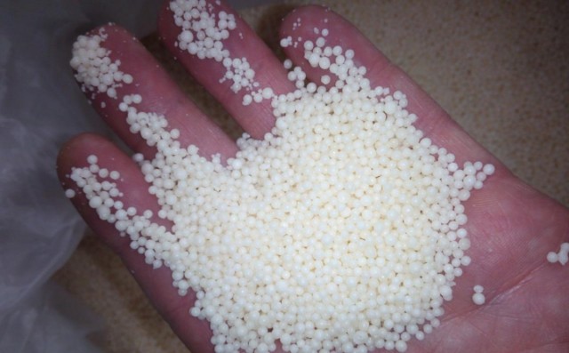 Ammonium nitrate is quite explosive, therefore it should be stored away from fire.